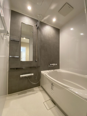 浴室　リクシル/リノビオV1216サイズ 壁パネルは人気のロッシュグレー